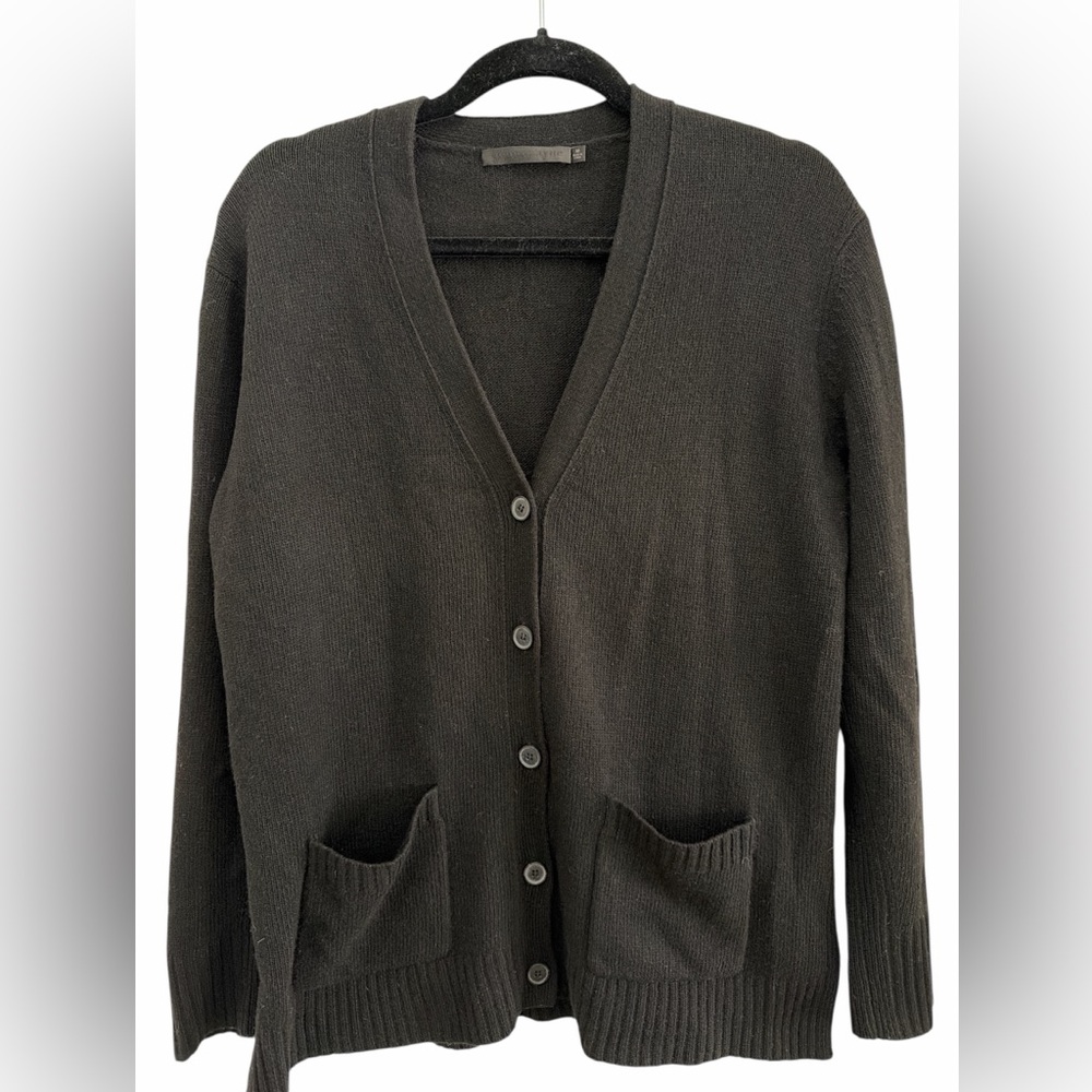 Jenni Kayne Black Cashmere Blend Barrett Cardigan Sweater medium.